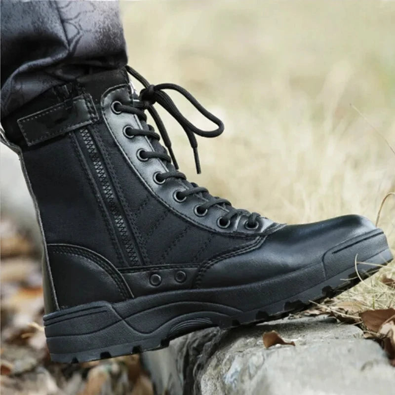 Outdoor Men Hiking Boots Black High Top Desert Boots Unisex Platform Ankle Boot Comfortable Wear-Resistant Men Working Boots New