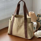 Large Capacity Tote Canvas Bag for Work Outgoing High Appearance Commuting Versatile Art Student Clothing Book Shoulder Bag Bag