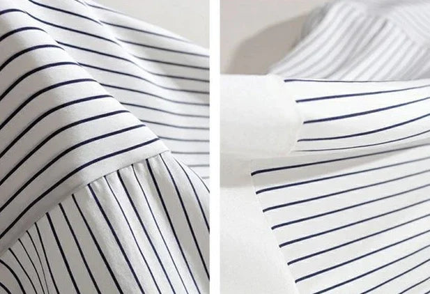 Shirts & Blouses For Women Striped Thin Style Woman Top Button Up Novelty 2025 Cute And Elegant Basic Premium Promotion Xl