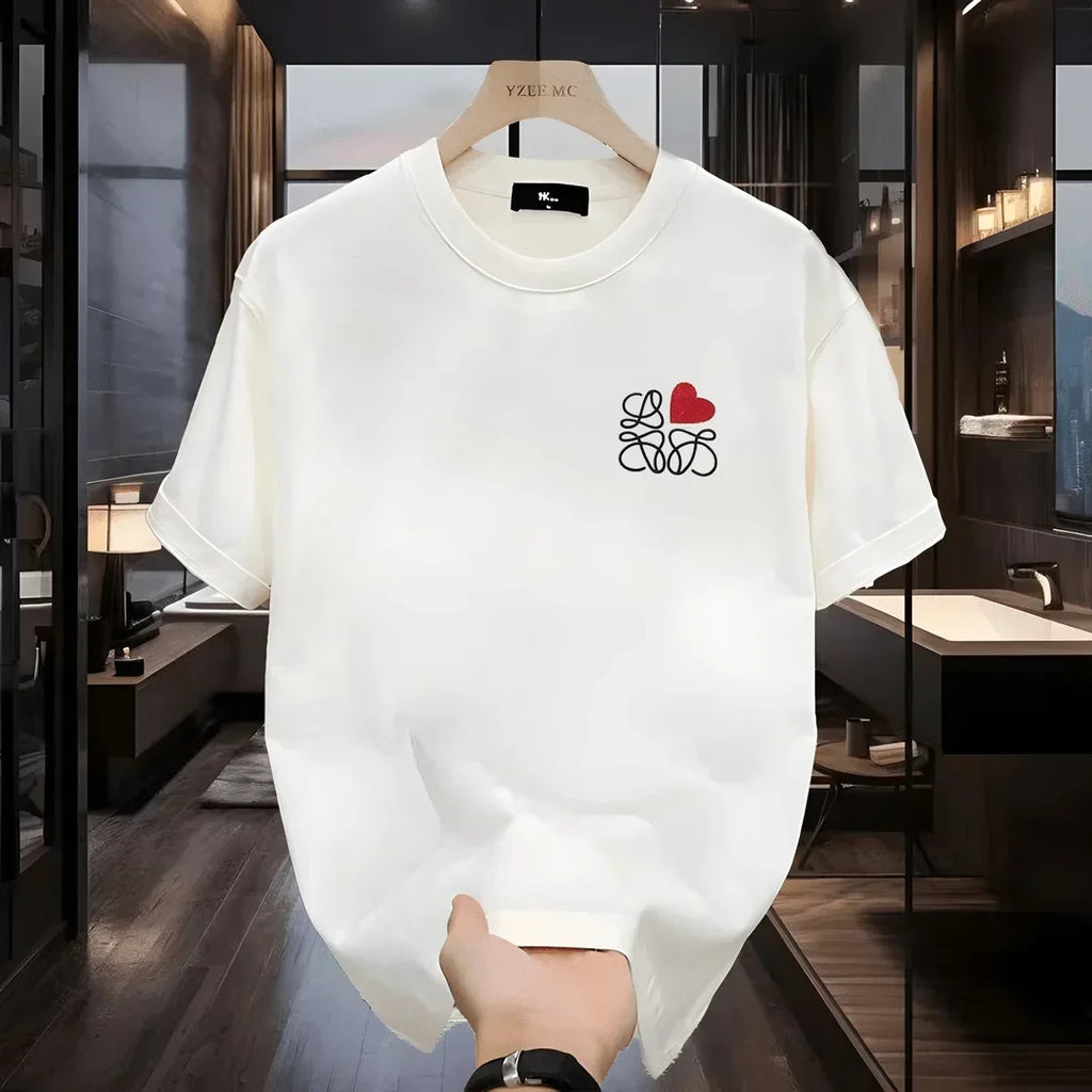 Men's Short-sleeved T-shirt, New Summer Product of 2025, Round-neck Printed Short-sleeved Shirt, Casual and Fashionable