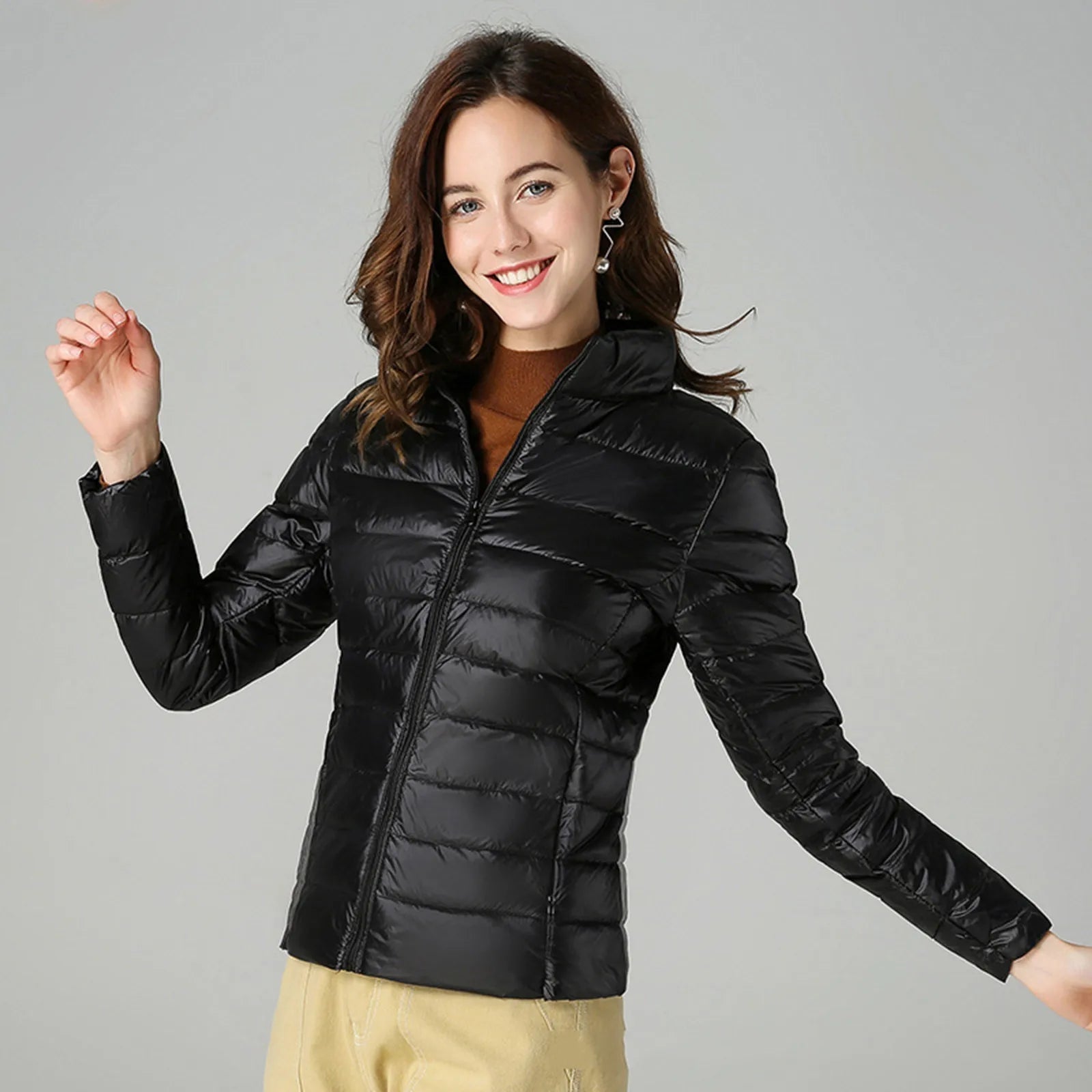 Women Puffer Jacket Plus Size 2025 New Spring Autumn Female Ultra Lightweight Packable Hooded Down Coats