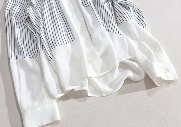 Shirts & Blouses For Women Striped Thin Style Woman Top Button Up Novelty 2025 Cute And Elegant Basic Premium Promotion Xl