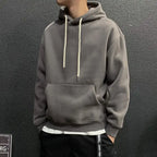 Sweatshirts For Man Fleeced Green Men's Clothing Hooded Hoodies Solid Simple Elegant Hot Offers Sweat Shirt Welcome Deal Cheap