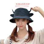 New Bucket Hats for Women Horns Cow Pattern Fashion Fisherman's hat Four Seasons Sun Hat Outdoor Beach Cap Bob Ladies Panama Hat