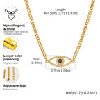 Evil Eyes Pendant Necklace for Women Shiny Zircon Lucky Blue Eye Charm Necklace Boho Luxury Jewelry Gift