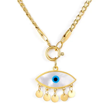 Evil Eye Pendant Necklaces For Women Girls Trending Gold Plated Layer Chain Choker Necklace Jewelry Birthday Gifts Free Shipping