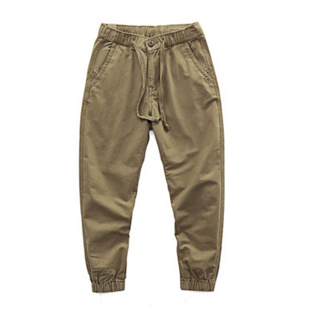 Cargo Pants Trousers for Men 2022 Casual Multi Pockets Stretchy Cuffs Thin Drawstring Elastic Waist Men Fitness Pants