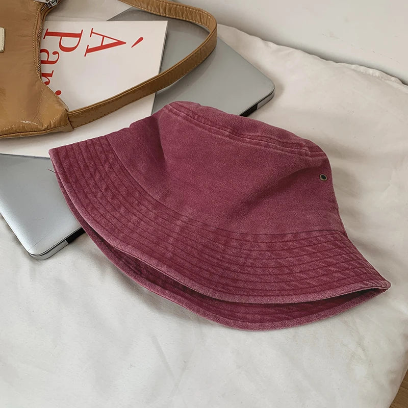 Bucket Hat Retro Washed Denim Fisherman Hat Fashionable And Versatile Sun Hat Sun Protection Fishing Hat Outdoor Hiking Hat