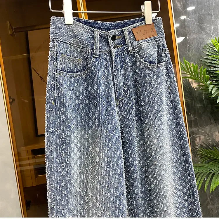 Jeans Women Spring Summer Straight Leg Jeans Women New Design Sense for Women Loose Fitting High Waisted Wide Leg Pants