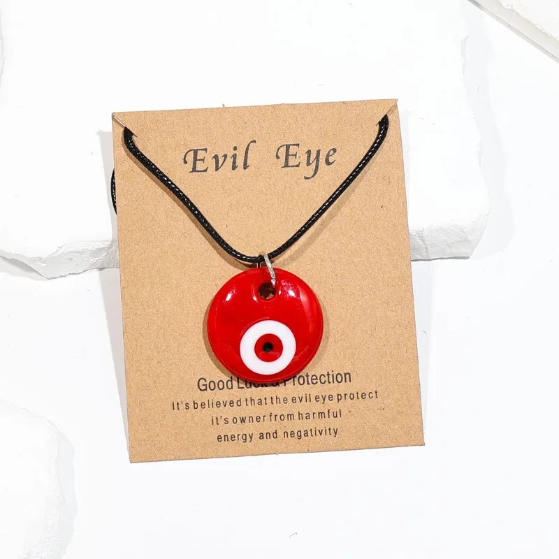 Classic Turkish Necklace Evil Eye Hand Chain for Women Lucky Demon Eyes Card Necklace Men's Love Jewelry Accessories Party Gif