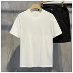 Punk Band Streetwear T-shirt with Sun Print, Oversized and Loose Fit, American Style, with A Small Collar and Short Sleeves.