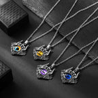 Antique Evil Eye Pendant Necklace For Women Men Creative Punk Hollow Star Colorful Eyeball Connect Choker Chain Jewelry Gifts