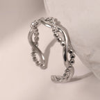 Stainless Steel Rings  Minimalist Geometric Hollow Ring Retro Fine Open Ring For Women Jewelry Non-fading High-quality Gifts New