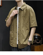 T-shirt Short-sleeved Shirt Men's Trendy Brand Trendy Shirt Summer Casual Work Clothes Loose Summer Trendy