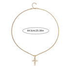 Cross Necklace for Men Gold Necklace for Women Cross Jewelry Silver Plated Solid Iced Cubic Zirconia Stainless Steel Pendant
