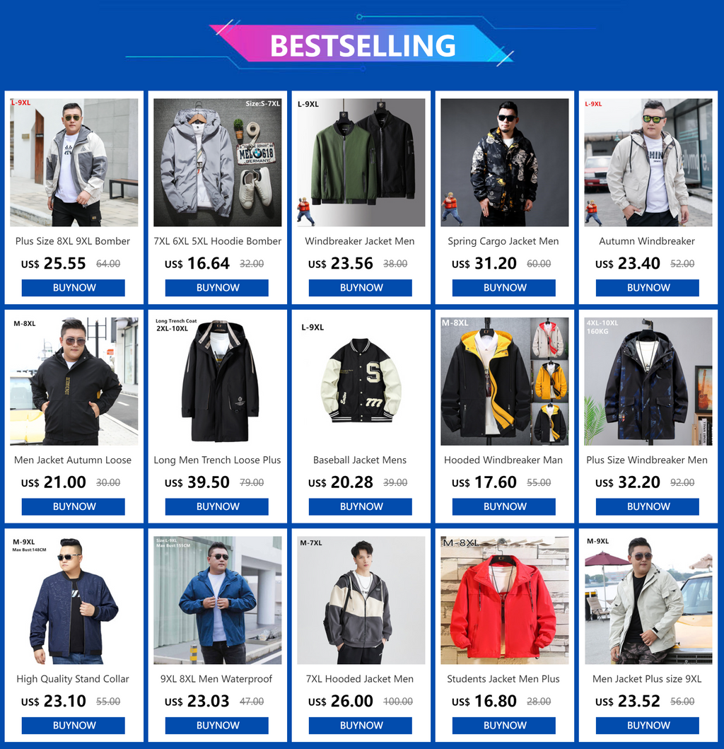 Hooded Windbreaker Man 8XL 7XL Japanese Casual Blouson Jaket Hoodies Black Male Plus Size 6XL Bomber Spring Autumn Clothes Coats