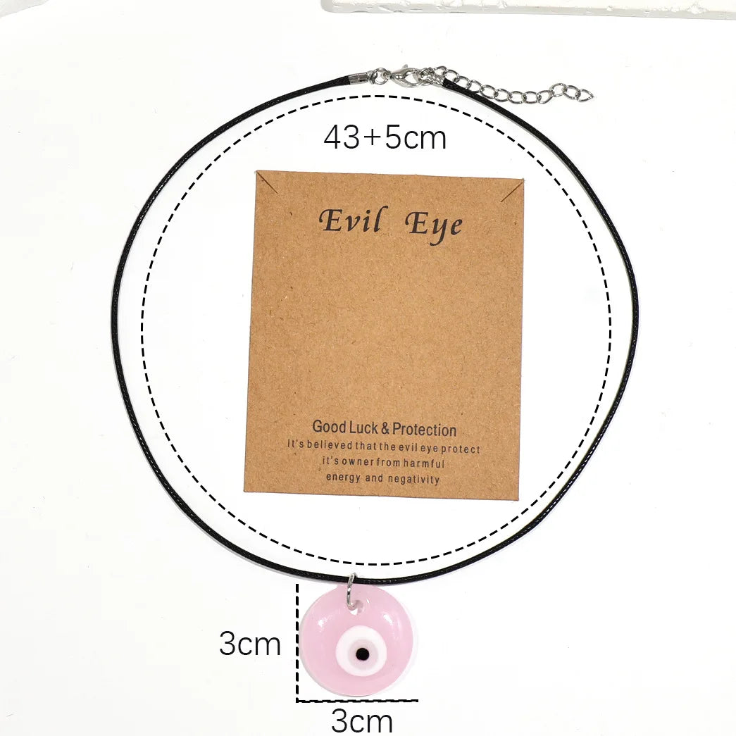 Classic Turkish Necklace Evil Eye Hand Chain for Women Lucky Demon Eyes Card Necklace Men's Love Jewelry Accessories Party Gif