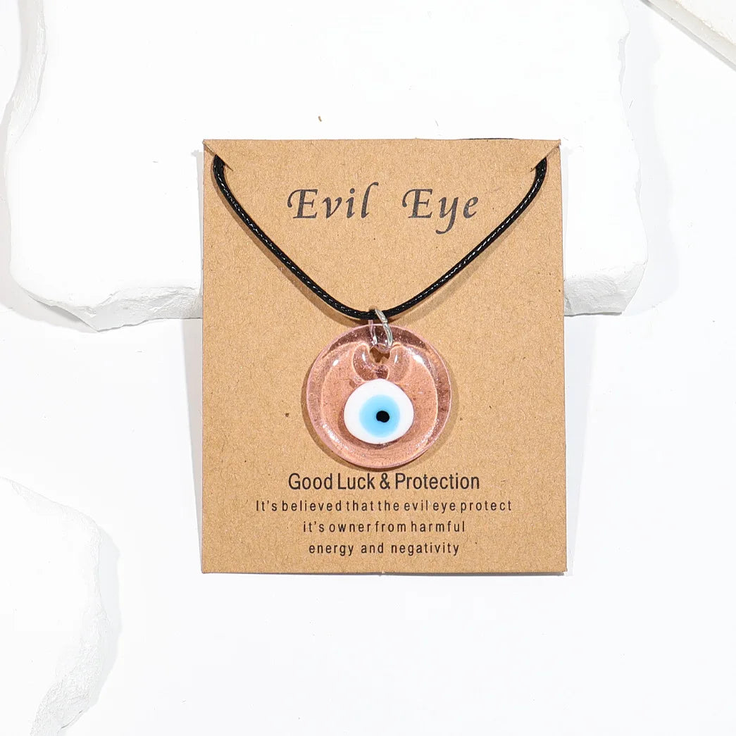 Classic Turkish Necklace Evil Eye Hand Chain for Women Lucky Demon Eyes Card Necklace Men's Love Jewelry Accessories Party Gif