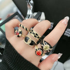 Finger Ring With Ancient Style Dark And Fashionable Personality Drop Glazed Ring Niche Design Temperament Fashionable Jewelry