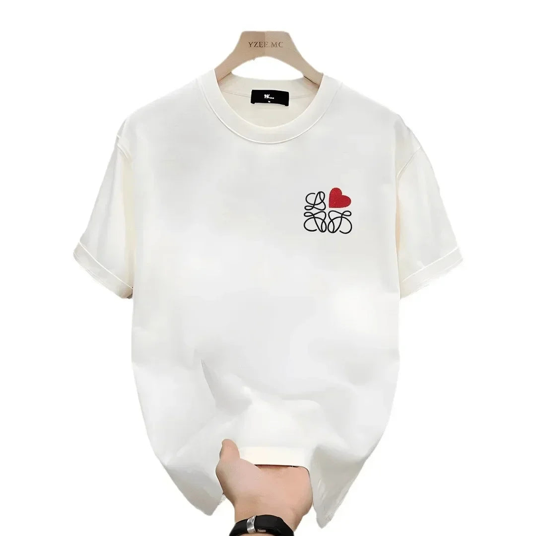 Men's Short-sleeved T-shirt, New Summer Product of 2025, Round-neck Printed Short-sleeved Shirt, Casual and Fashionable