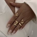 Irregular Geometric Rings For Women Girls Punk Fashion Gold Silver Color Knuckle Joint Ring