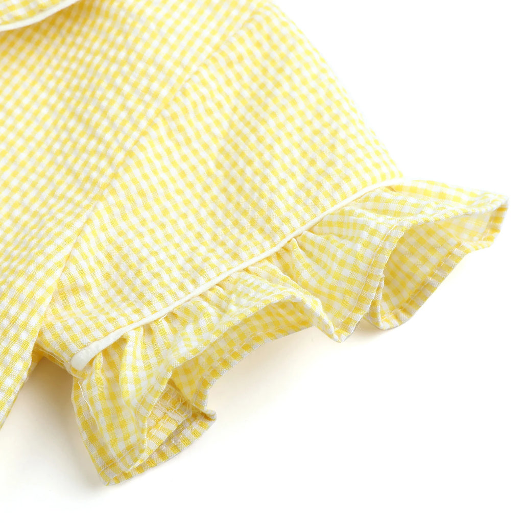 Wholesale 1-12 Years Kids Pyjamas 100% Cotton Plaid Seersucker Soft Sibling Outfits Pjs Loungewear Baby Boys Girls Pajamas Sets