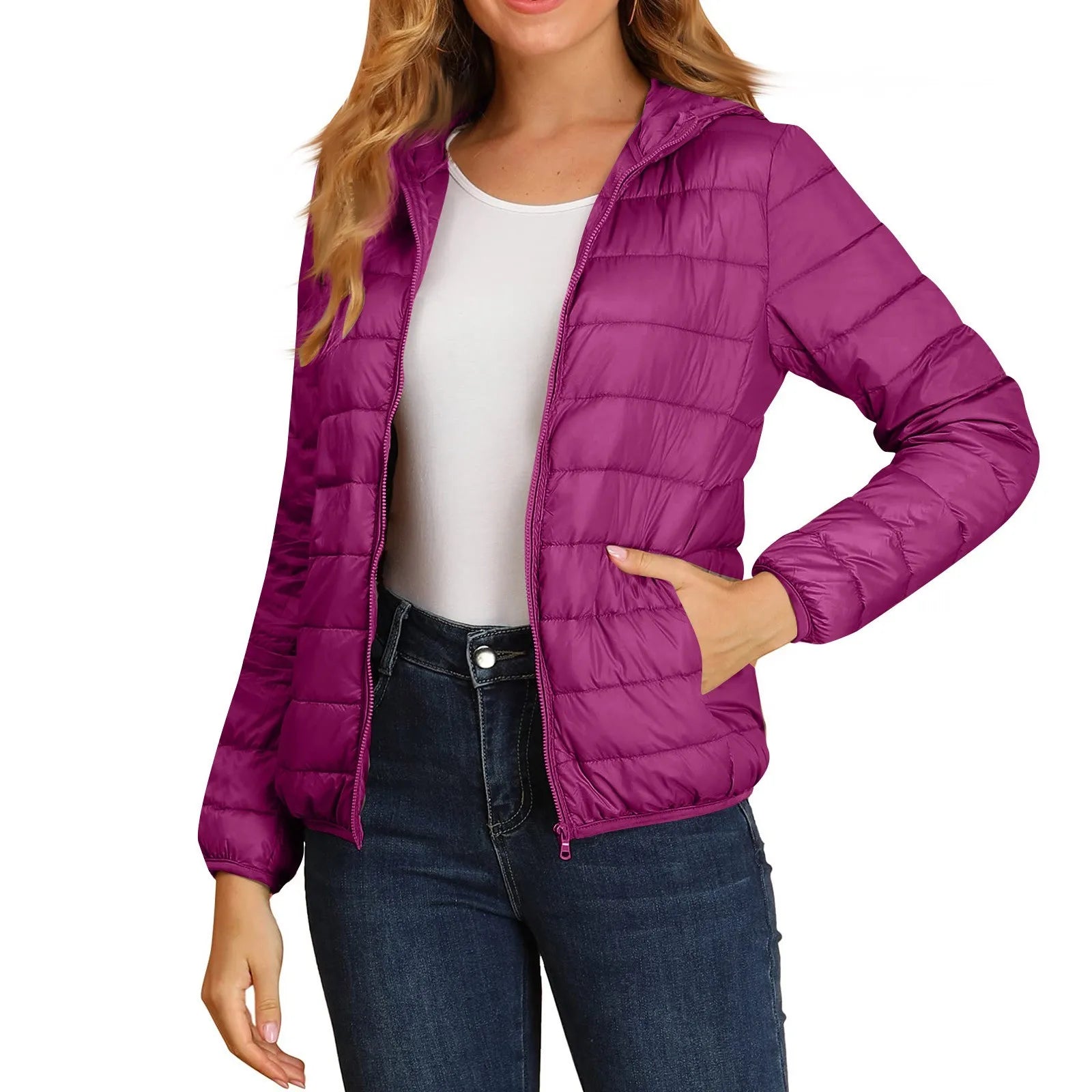 Women Puffer Jacket Plus Size 2025 New Spring Autumn Female Ultra Lightweight Packable Hooded Down Coats