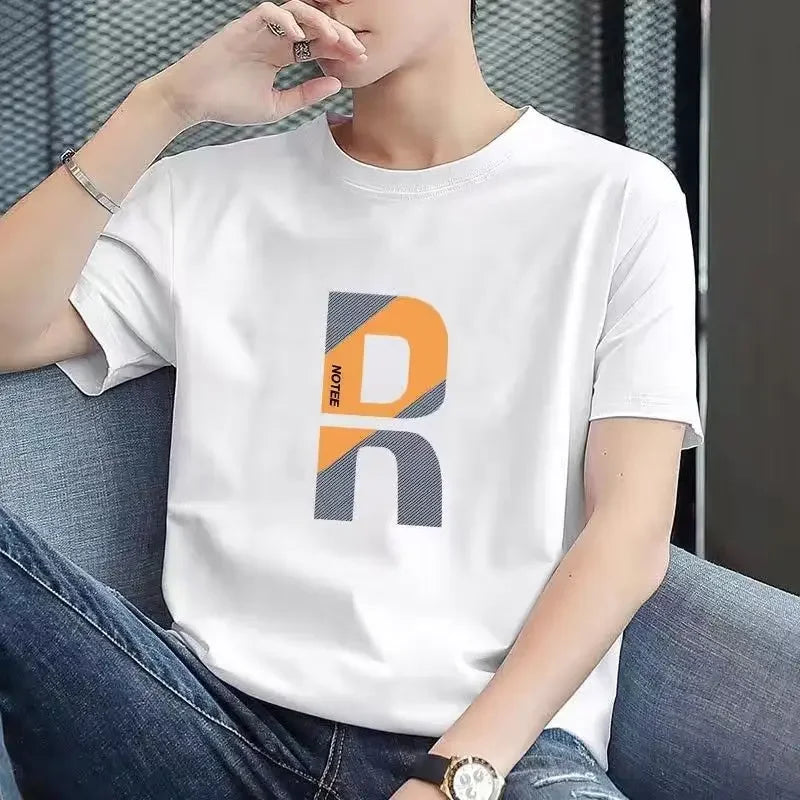 T Shirt For Men Print Anime Top Oversized Man Tee Shirts Alphabet Quick-drying Stylish Harajuku Cheap Clothes And Young On Sale