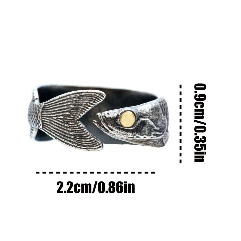 Unique Ring Finger Cute Fish Open Ring for Women Man Fashion Animal Punk Fine Jewelry