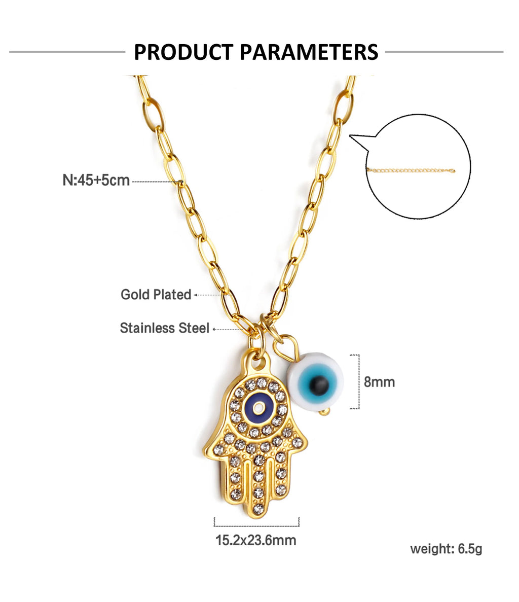 Evil Eye Pendant Necklaces For Women Girls Trending Gold Plated Layer Chain Choker Necklace Jewelry Birthday Gifts Free Shipping