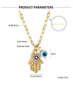 Evil Eye Pendant Necklaces For Women Girls Trending Gold Plated Layer Chain Choker Necklace Jewelry Birthday Gifts Free Shipping