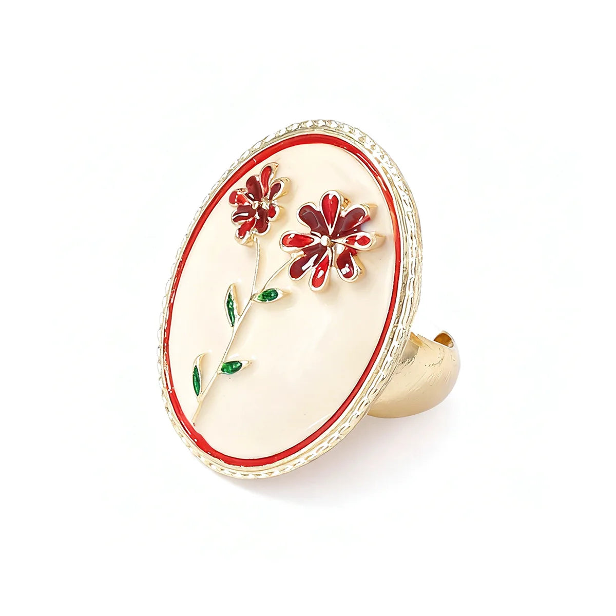 Vintage Exquisite and Elegant Carved Colorful Ring