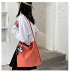 Simple Casual Women's Tote Bags New Large Capacity Commute Shopping One Shoulder Bags Trend All-matched Handheld Cloth Bags
