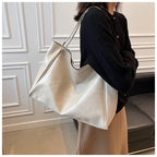 Tote Women's Bag Korean Style Large Capacity Soft Leather Shoulder Bag Retro Casual Hand-held Bucket Bag 2025 Одноплечевая сумка