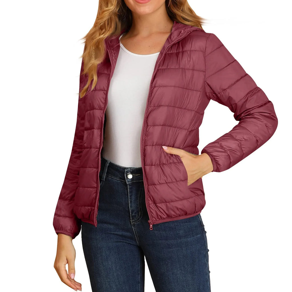 Women Puffer Jacket Plus Size 2025 New Spring Autumn Female Ultra Lightweight Packable Hooded Down Coats