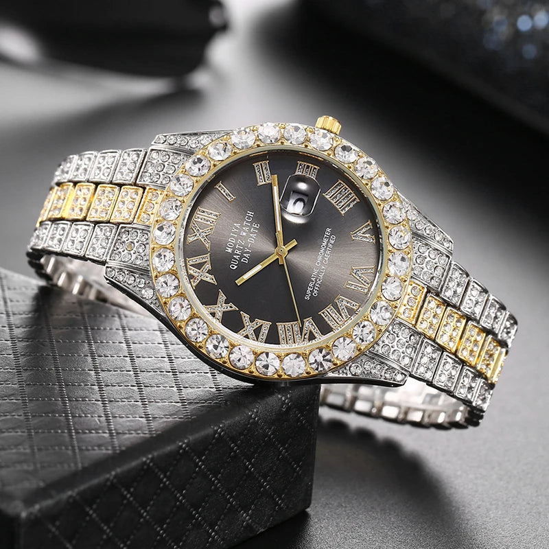 Luxury Ladies Watch With High End Feel Fashionable And Trendy Calendar Roman Starry Sky Diamond Studded Quartz Watch
