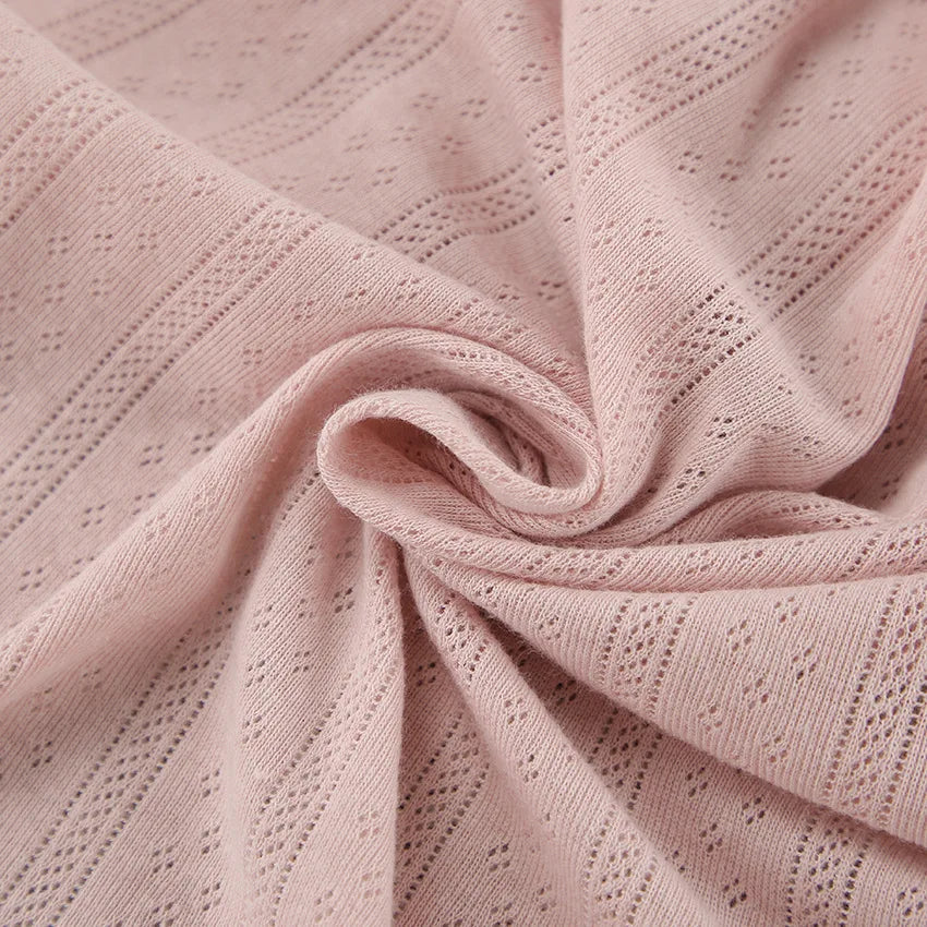 Fashion Knitted Female Pajamas Set Home Clothes Breathable Simple Comfortable Sleepwear Lounge Wear Elegant Casual Pyjamas Suit