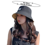Double-sided Wear Women Bucket Hat Korean Fashion Letter Print Fisherman Hats For Girl Summer Outdoor Beach Basin Cap