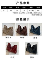 Tote Women's Bag Korean Style Large Capacity Soft Leather Shoulder Bag Retro Casual Hand-held Bucket Bag 2025 Одноплечевая сумка