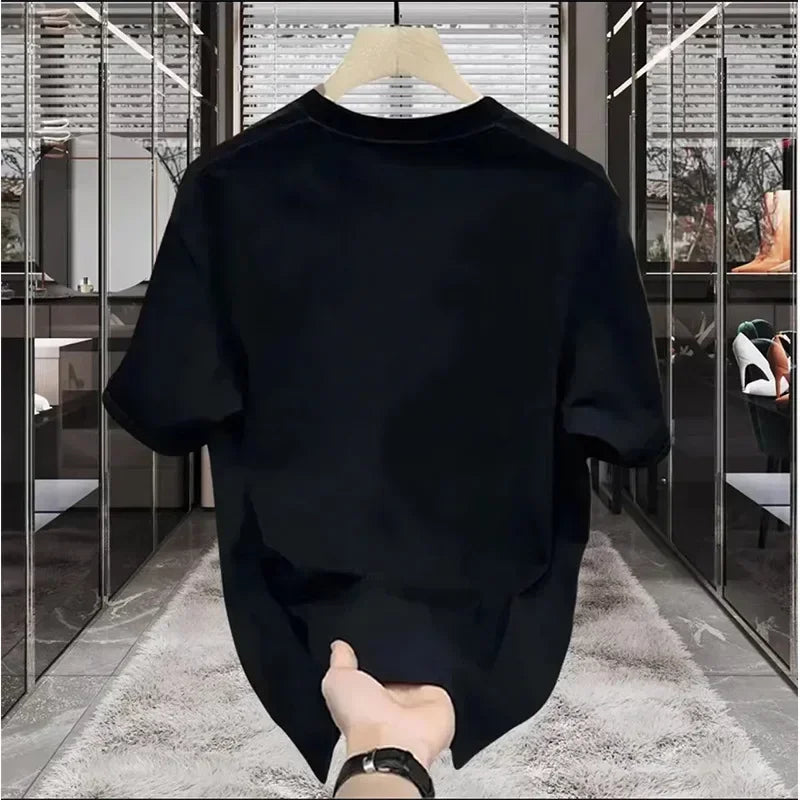 Men's Short-sleeved T-shirt, New Summer Product of 2025, Round-neck Printed Short-sleeved Shirt, Casual and Fashionable