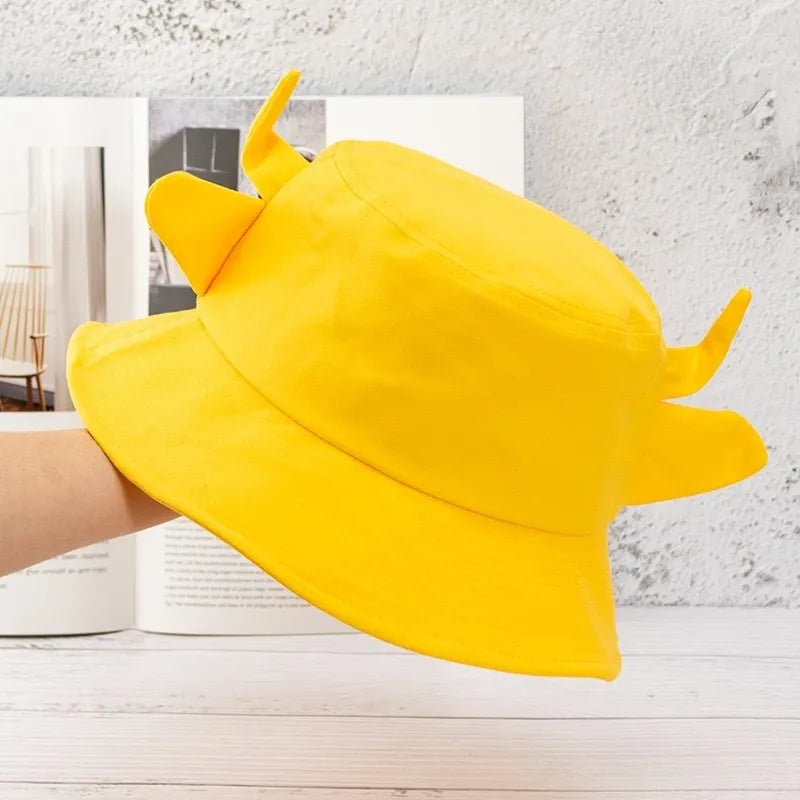 New Bucket Hats for Women Horns Cow Pattern Fashion Fisherman's hat Four Seasons Sun Hat Outdoor Beach Cap Bob Ladies Panama Hat