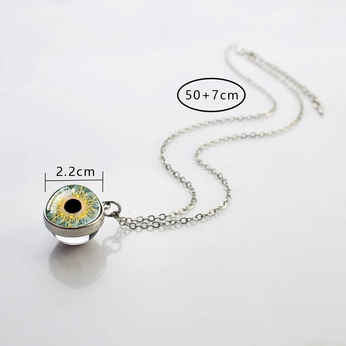 Evil Eye Necklace Charming Blue Violet Green Human Eye Necklaces for Men Women Glass Ball Pendant Chains Jewelry Halloween Gift