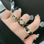 Finger Ring With Ancient Style Dark And Fashionable Personality Drop Glazed Ring Niche Design Temperament Fashionable Jewelry