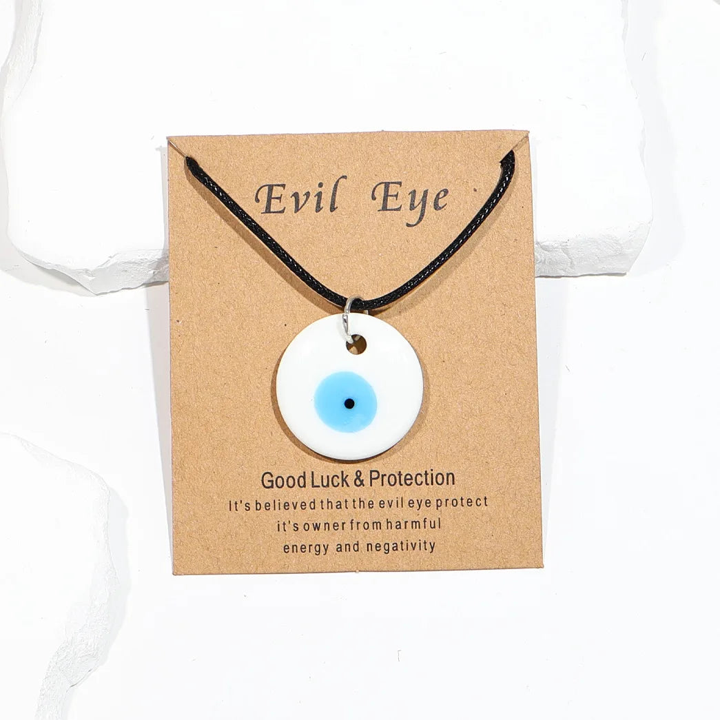 Classic Turkish Necklace Evil Eye Hand Chain for Women Lucky Demon Eyes Card Necklace Men's Love Jewelry Accessories Party Gif