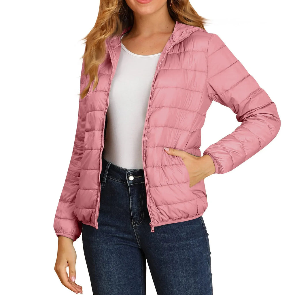 Women Puffer Jacket Plus Size 2025 New Spring Autumn Female Ultra Lightweight Packable Hooded Down Coats