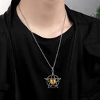 Antique Evil Eye Pendant Necklace For Women Men Creative Punk Hollow Star Colorful Eyeball Connect Choker Chain Jewelry Gifts
