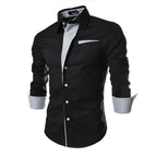 White Striped Shirts Mens 2025 Long Sleeved Business Slim Fit Male Shirt Black Social Clothes Camisa Masculina Vetement Homme