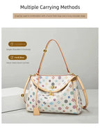 Ladies' tote bag, European and American retro handbag, printed underarm bag, fashionable commuting crossbody bag