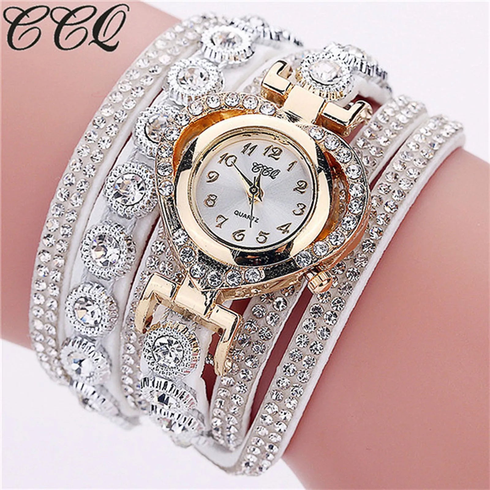 Gorgeous Women'S Diamond Inlaid Watch Retro Sparkling Crystal Bracelet Multiple Exquisite Dials Simulated Quartz Watch For Women