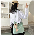 Simple Casual Women's Tote Bags New Large Capacity Commute Shopping One Shoulder Bags Trend All-matched Handheld Cloth Bags